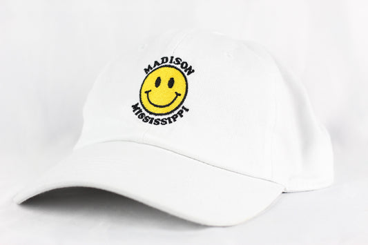 "Just Smile" Dad Hat in White